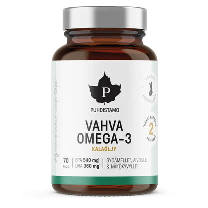 Puhdistamo Strong Omega-3 žuvų taukai, 70 kapsulių