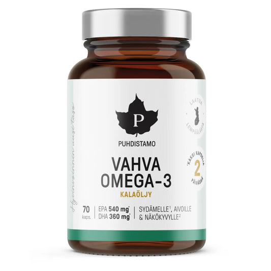 Puhdistamo Strong Omega-3 žuvų taukai, 70 kapsulių