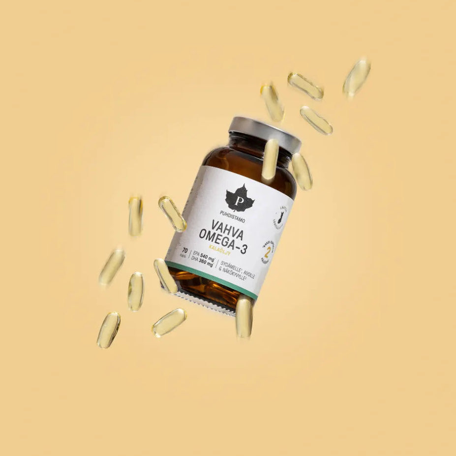 Puhdistamo Strong Omega-3 kapsulės su EPA ir DHA omega-3 riebalų rūgštimis