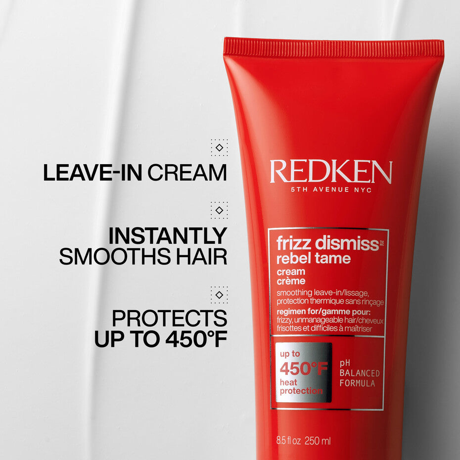 Redken Frizz Dismiss Rebel Tame nuo karščio ir lūžinėjimo apsaugantis plaukų kremas, 250ml.