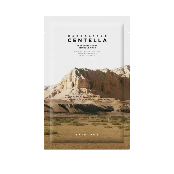 SKIN1004 Madagascar Centella Watergel Sheet Ampoule Mask – drėkinamoji lakštinė veido kaukė su azijinės centelės ekstraktu, 25 ml