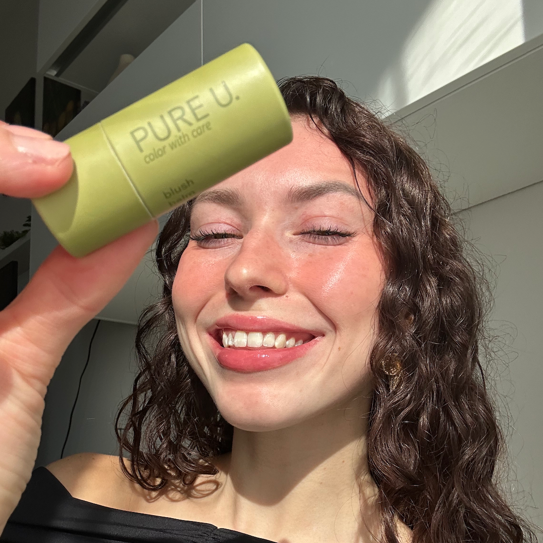 PURE U. Blush Balm kreminiai skaistalai jautriai odai – veganiški, natūralūs, be kvapiklių, tinka visų tipų odai