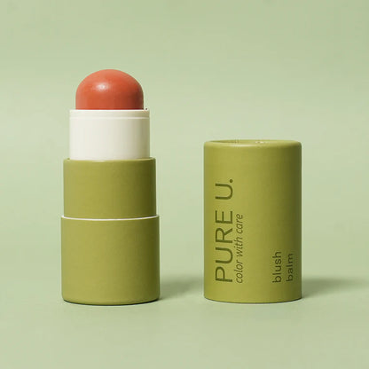 PURE U. Blush Balm kreminiai skaistalai jautriai odai – veganiški, natūralūs, be kvapiklių, tinka visų tipų odai