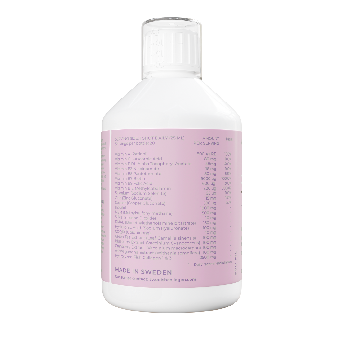 Swedish Collagen Hair papildas plaukams, odai ir nagams – citrusinių vaisių skonio