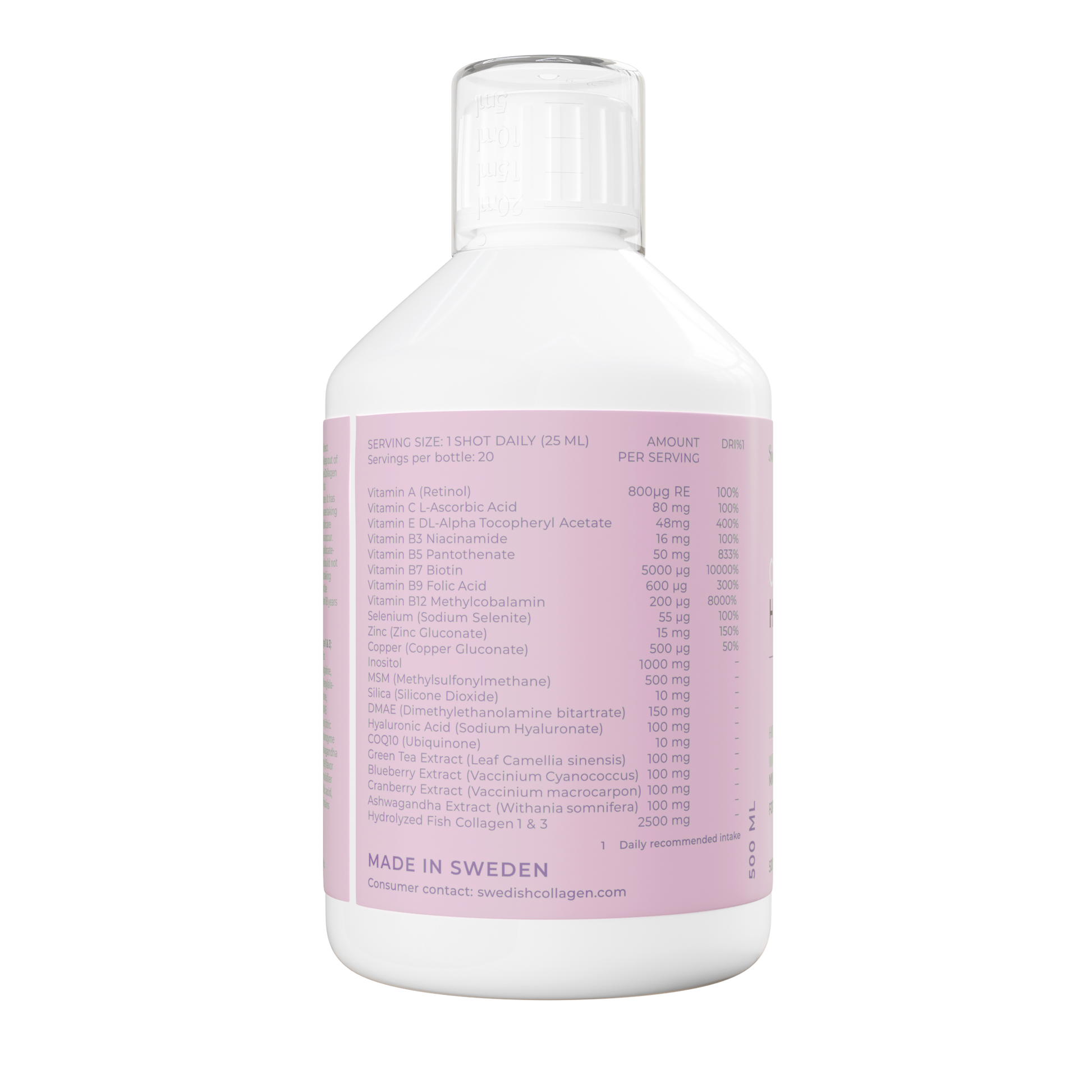 Swedish Collagen Hair papildas plaukams, odai ir nagams – citrusinių vaisių skonio