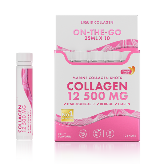 Swedish Nutra Marine Collagen 12 500 mg skysti kolageno shotai odai plaukams nagams