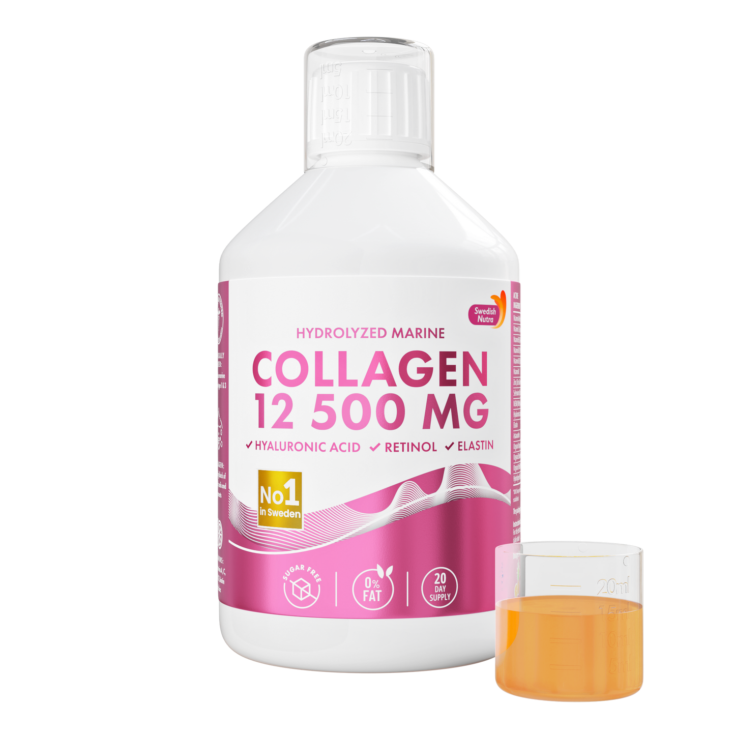 Swedish Nutra skystas jūrinis kolagenas 12 500 mg buteliukas