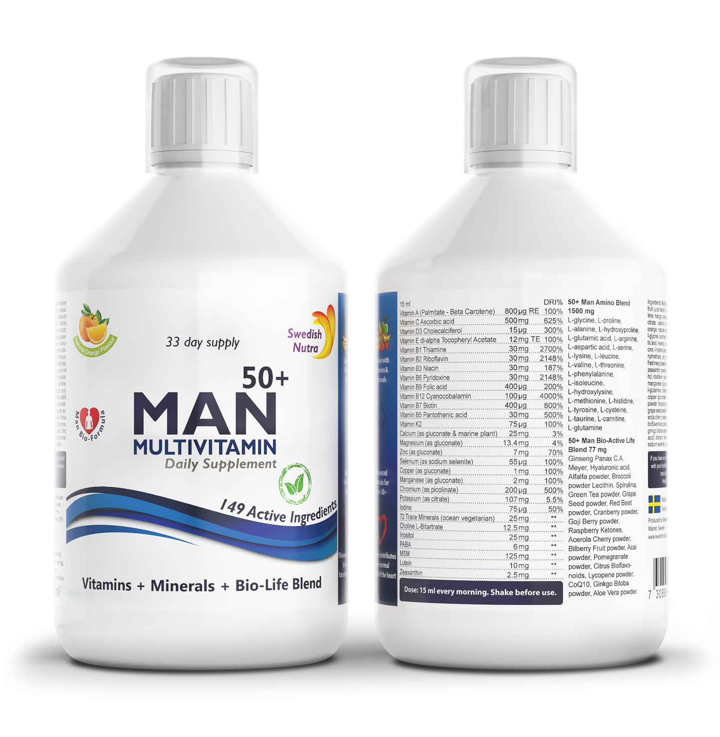 Swedish Nutra Man 50+ skysti vitaminai vyrams 500 ml
