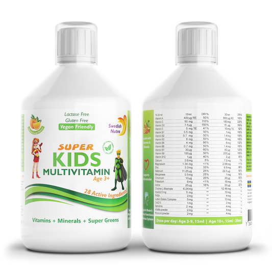 Swedish Nutra Super Kids Multivitamin – 500 ml skysti vitaminai vaikams