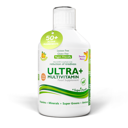 Swedish Nutra Ultra+ Multivitamin, 500 ml – skysti multivitaminai energijai ir imunitetui.