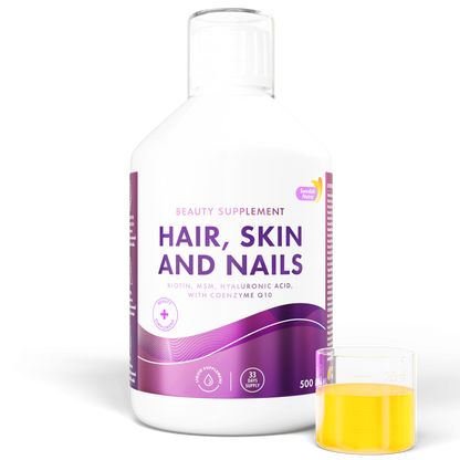 Swedish Nutra Hair Skin Nails skysti vitaminai plaukams odai ir nagams su kolagenu, 500 ml