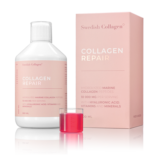 Swedish Collagen Repair buteliukas 500 ml – 10 000 mg jūrinio kolageno odai, plaukams ir nagams.