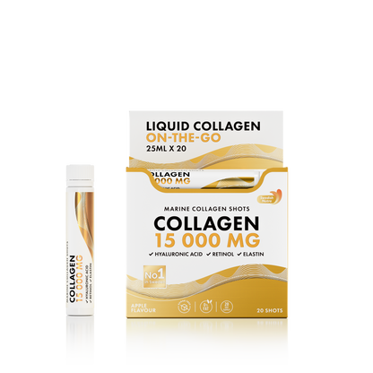 Swedish Nutra - Marine Collagen 15 000 mg skystas jūrinis kolagenas šotais