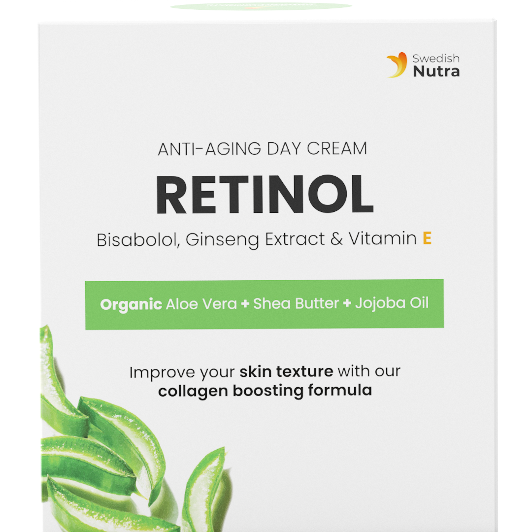 Swedish Nutra - Retinol Day Cream, anti-aging dieninis veido kremas su retinoliu ir niacinamidu, 50 ml
