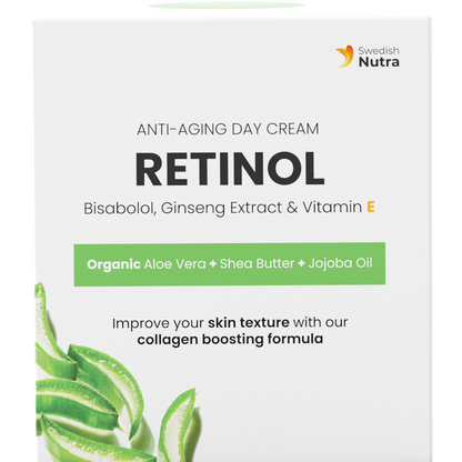 Swedish Nutra - Retinol Day Cream, anti-aging dieninis veido kremas su retinoliu ir niacinamidu, 50 ml