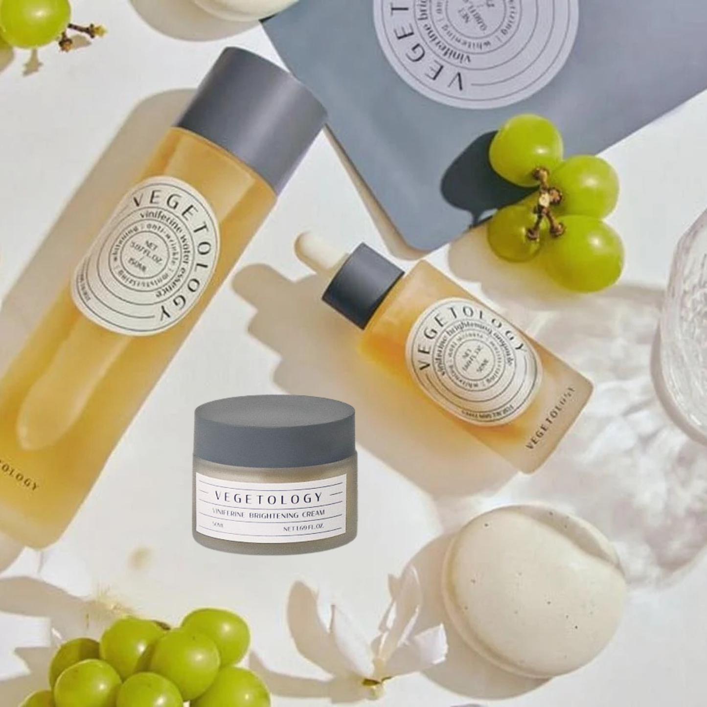 Vegetology Viniferine 3 žingsnių rutinos rinkinys veidui + kaukė dovanų