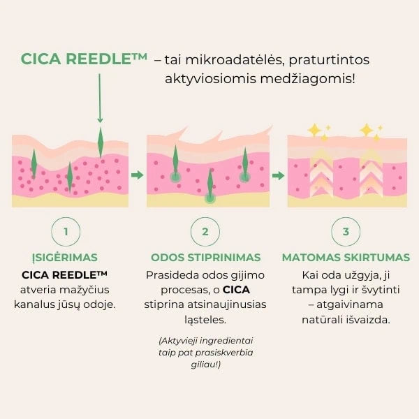 Švelnus mikrodalelių veido serumas jautriai odai – VT Cosmetics Reedle Shot 100