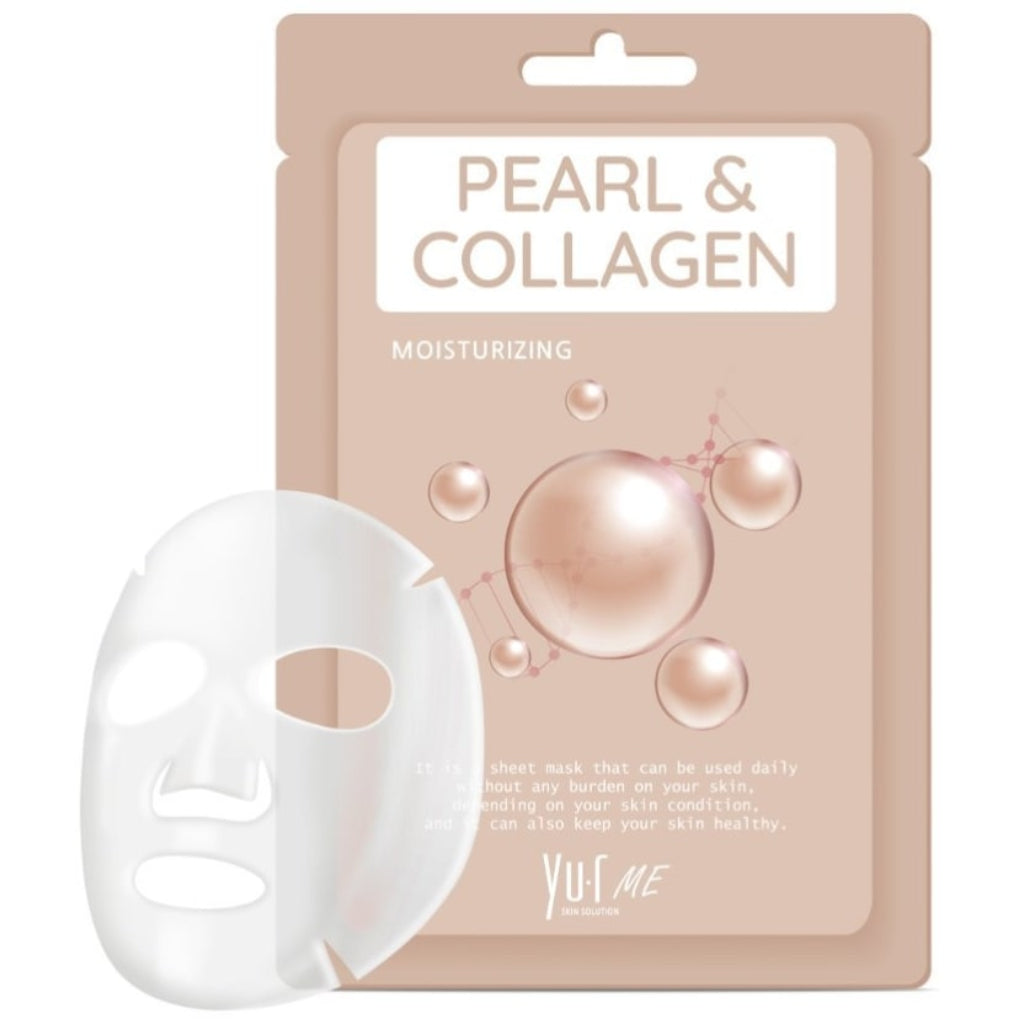     YU.R Me Pearl & Collagen Sheet Mask lakštinė veido kaukė su perlais ir kolagenu