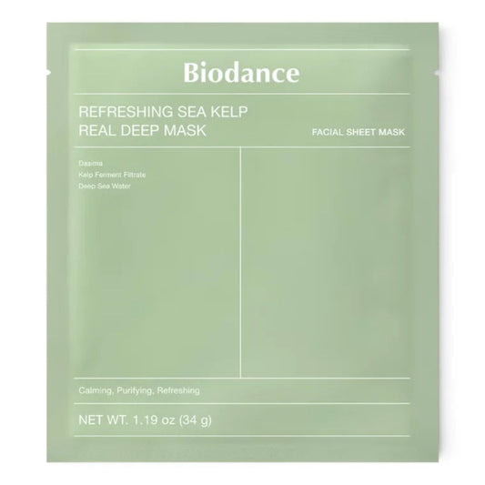 BIODANCE Refreshing Sea Kelp Real Deep Mask – žalios hidrogelinės kaukės pakuotė