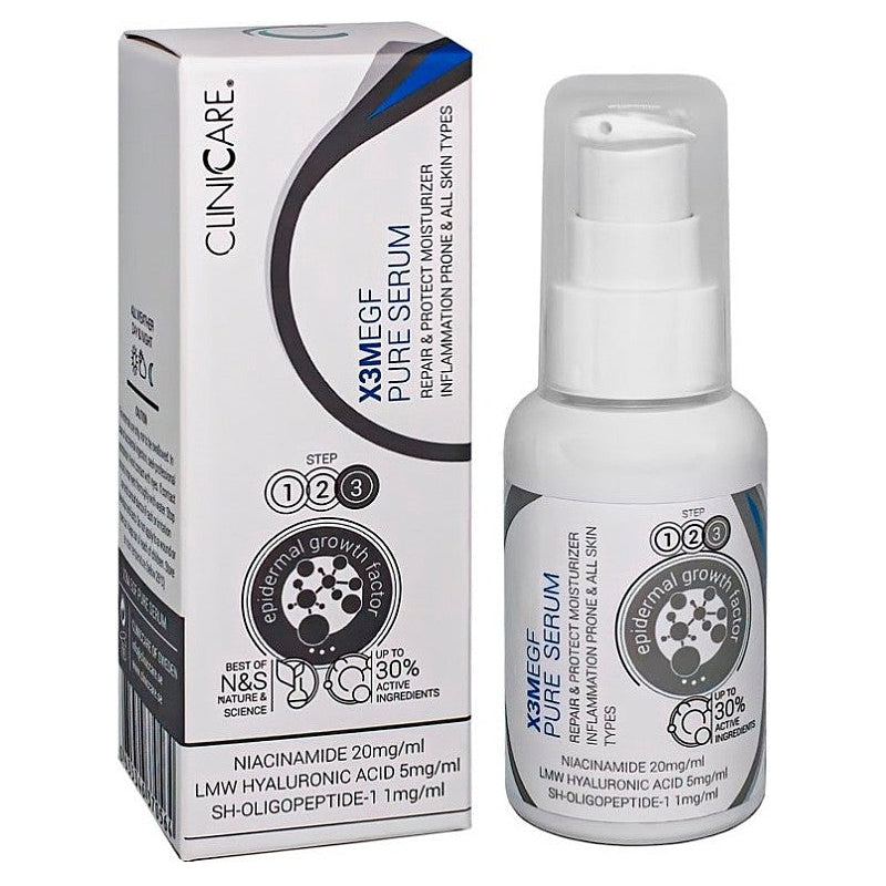    Cliniccare X3M EGF Pure Serum Moisturizer veido serumas su niacinamidu