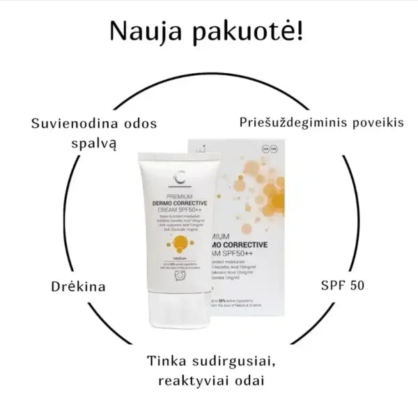     Cliniccare SPF50 koreguojantis kremas su pigmentais Medium atspalvis