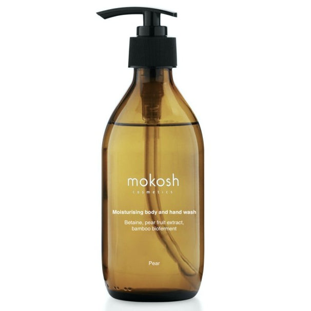 MOKOSH kūno ir rankų prausiklis „Pear“ – natūralus prausiklis su kriaušių ir žaliosios arbatos ekstraktais, Luminosa.lt