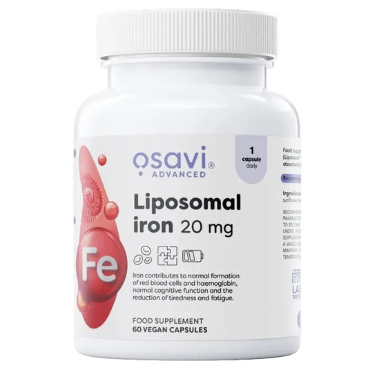 Osavi liposominė geležis 20 mg, 60 veganiškų kapsulių