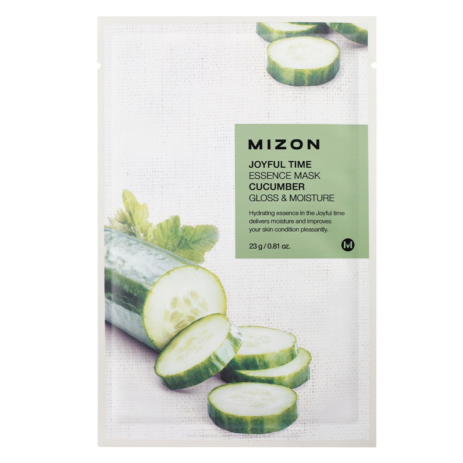     MIZON Joyful Time Essence Mask Cucumber lakštinė veido kaukė su agurkų ekstraktu