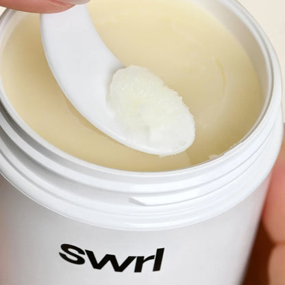 SWRL Makeup Melting Balm makiažo valymo balzamo tekstūra ir mentelė