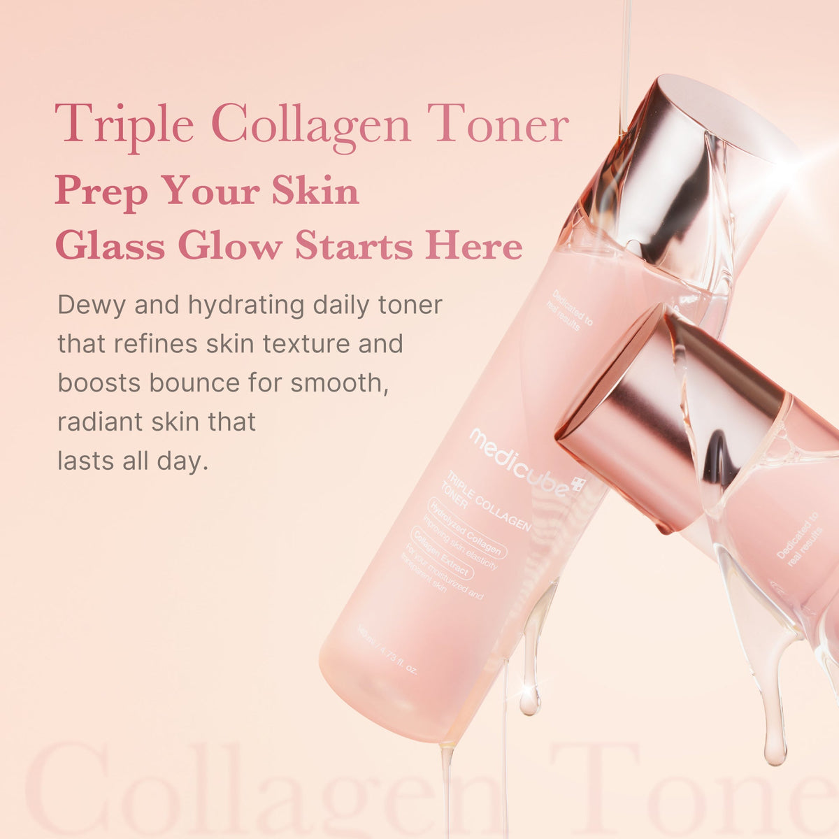 Medicube Triple Collagen Toner – drėkinamojo toniko tekstūra