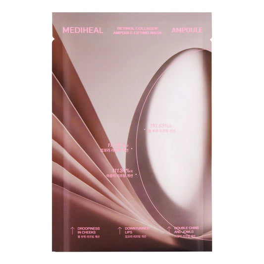 Mediheal Retinol Collagen Ampoule Lifting Mask veido ir kaklo kaukė su retinoliu ir kolagenu 30ml