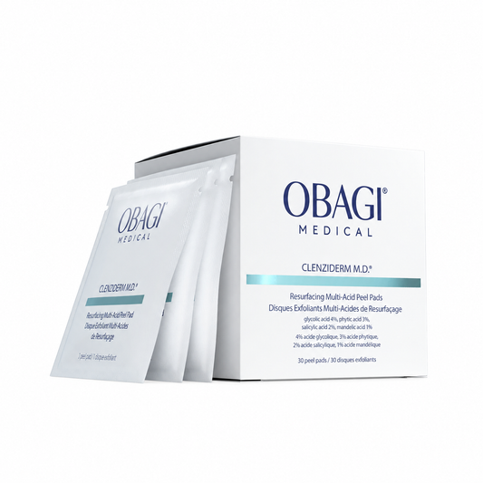 Obagi CLENZIDERM Resurfacing Multi-Acid Peel Pads pakuotė, 30 vnt.