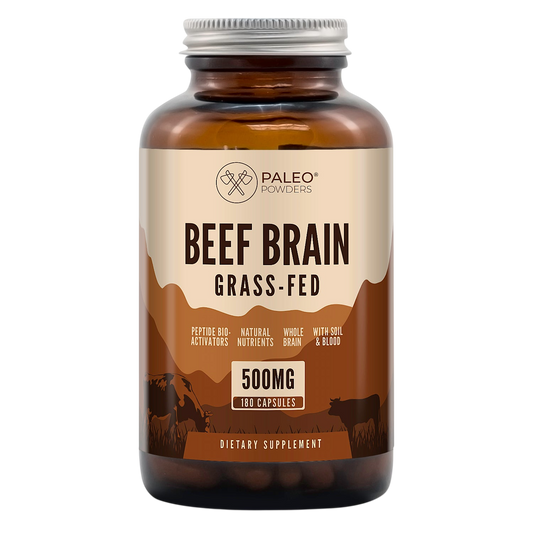 Paleo Powders Beef Brain, 180 kapsulių – liofilizuotų galvijų smegenų papildas
