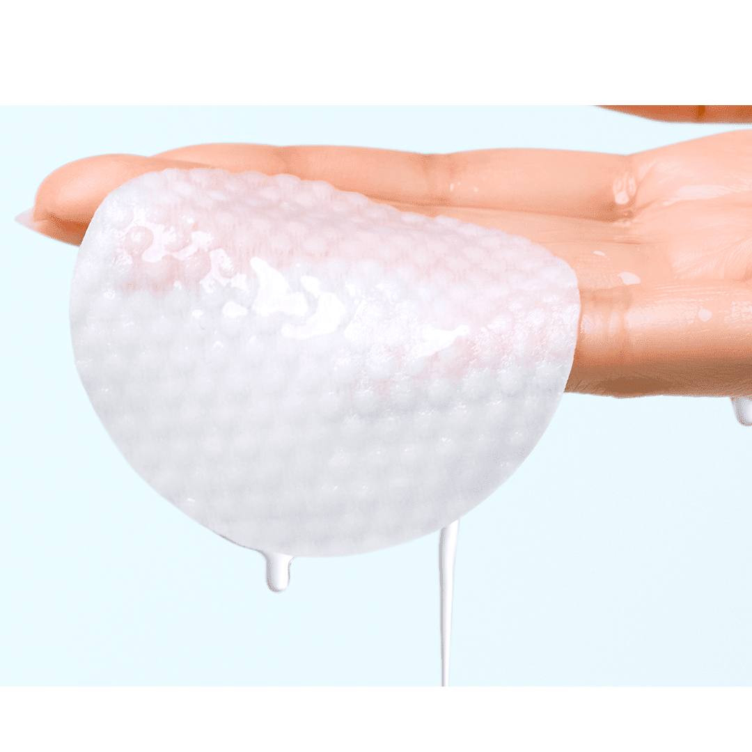 Luvum Witch Hazel Hyaluronic Toner Pad struktūra – dvipusės pagalvėlės giliam odos drėkinimui ir tonizavimui