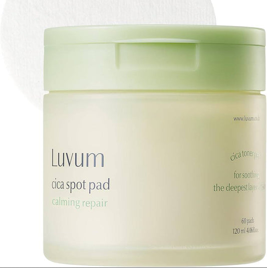 Luvum Calming Repair Cica Spot Pads raminančios tonizuojančios pagalvėlės su azijine centelė, 60 vnt
