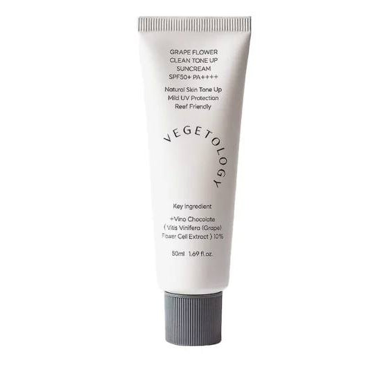 Vegetology Viniferine Tone-Up SPF 50 veido kremas be nano dalelių