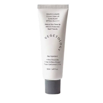 Vegetology Viniferine Tone-Up SPF 50 veido kremas be nano dalelių