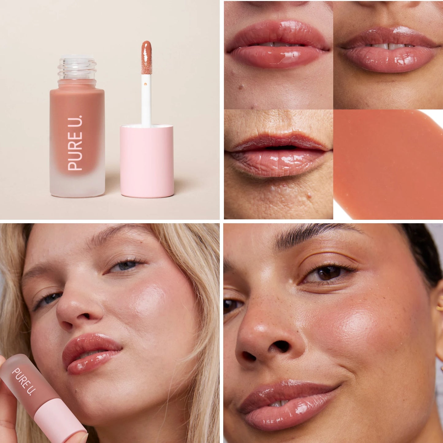 PURE U. Balmy Lip Tint Caramel Cloud – tonuotas lūpų balzamas, atspalvis ir rezultatas ant lūpų