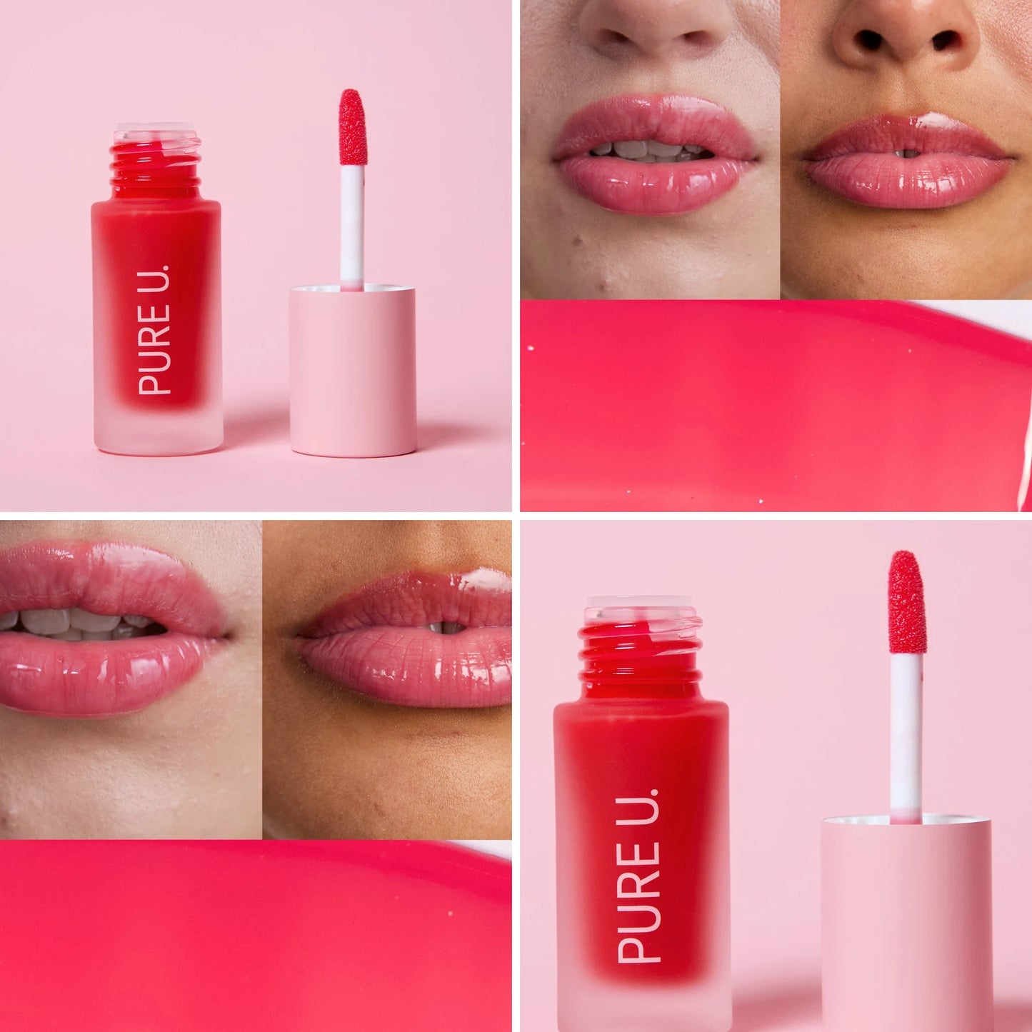 PURE U. Balmy Lip Tint Melon Sorbet – tonuotas lūpų balzamas, atspalvis ir rezultatas ant lūpų