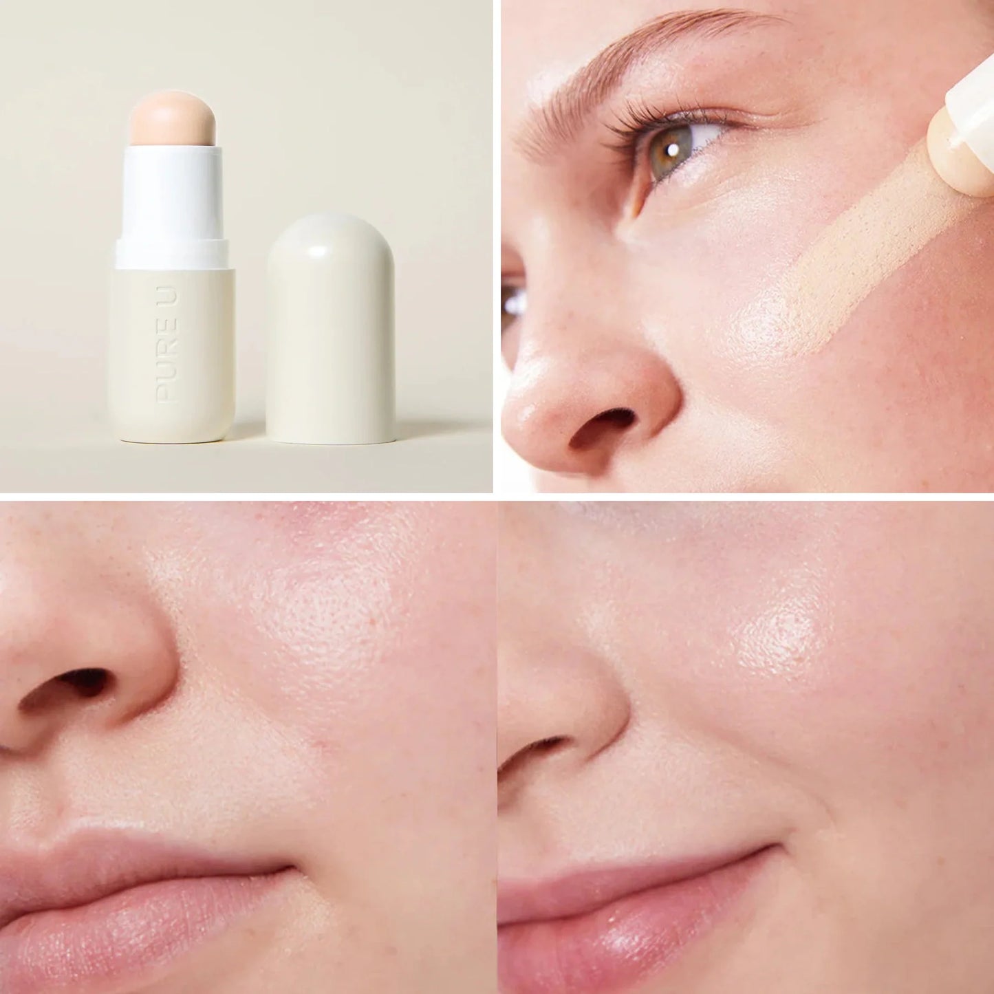 PURE U. Concealer Balm Nr. 2 Cream – maskuoklio lazdelė, naudojimas ir prieš bei po rezultatas