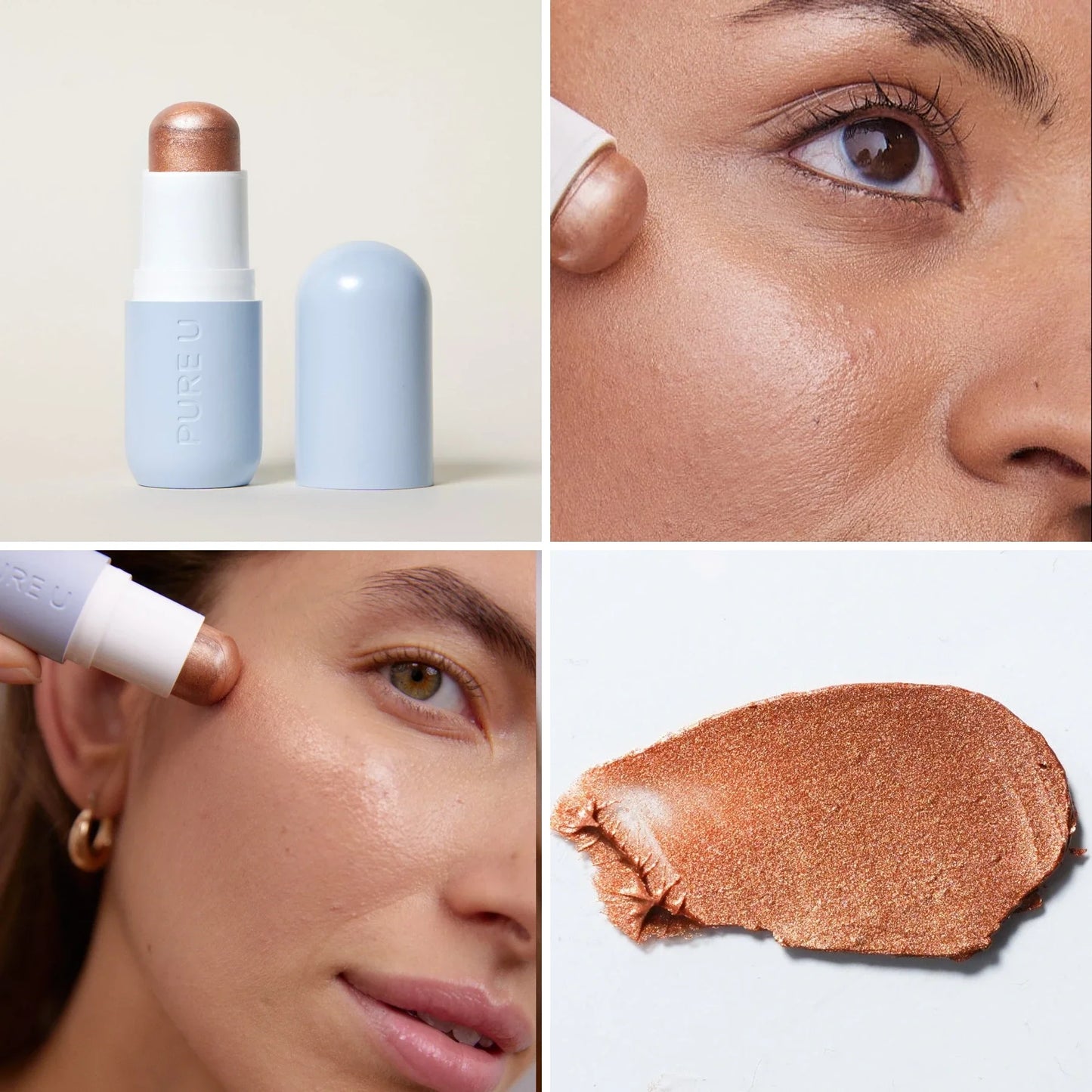 PURE U. Highlighter Balm Radiant Tan kreminė švytėjimo priemonė – produktas, atspalvis ir naudojimas