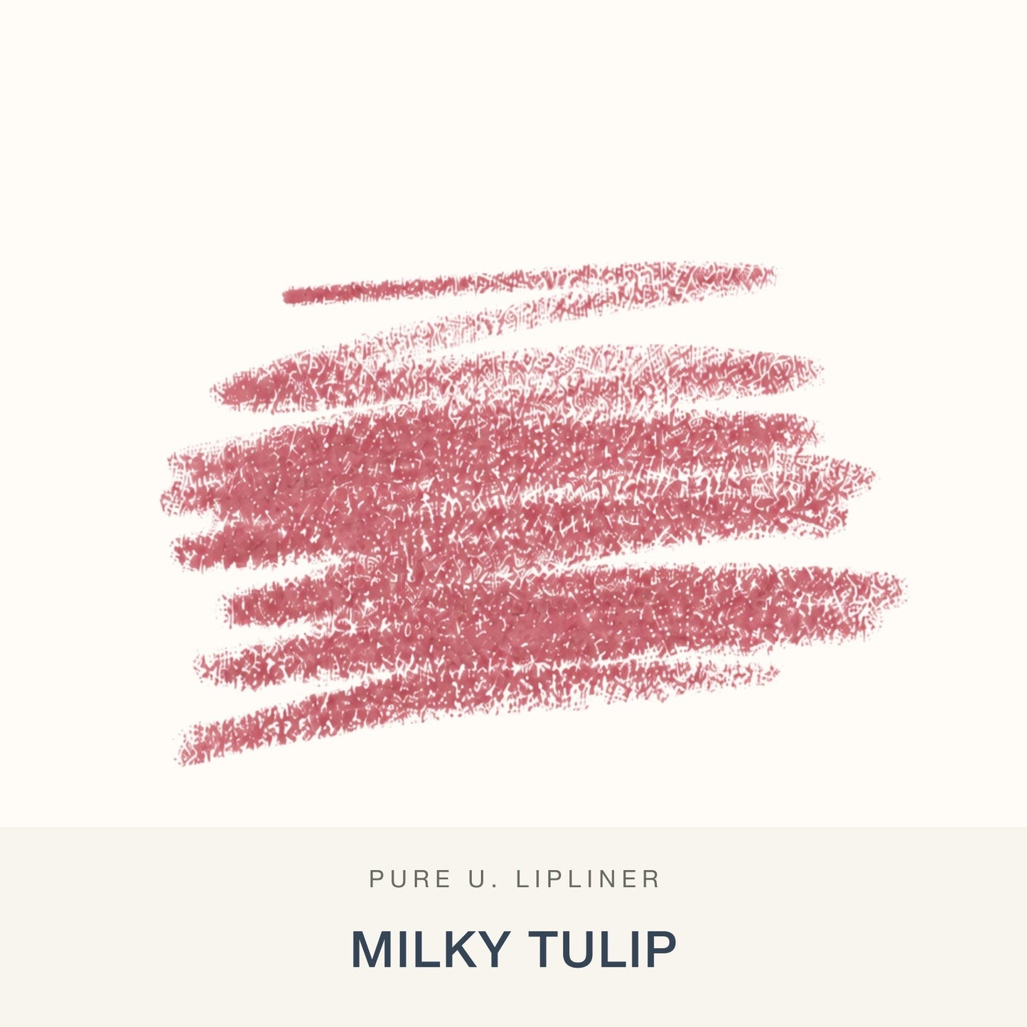 PURE U. Lipliner Milky Tulip – lūpų pieštuko atspalvio pavyzdys