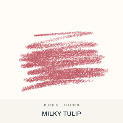 PURE U. Lipliner Milky Tulip – lūpų pieštuko atspalvio pavyzdys