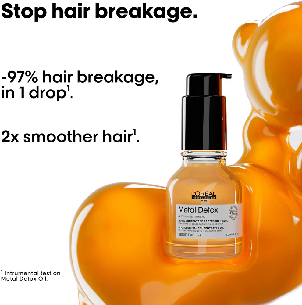 Profesionali plaukų priežiūra – Metal Detox trijų dalių komplektas spalvotų plaukų apsaugai