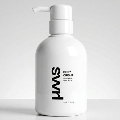SWRL Body Cream kūno kremas su skvalanu ir sraigių mucinu, 300 ml – produkto pakuotė